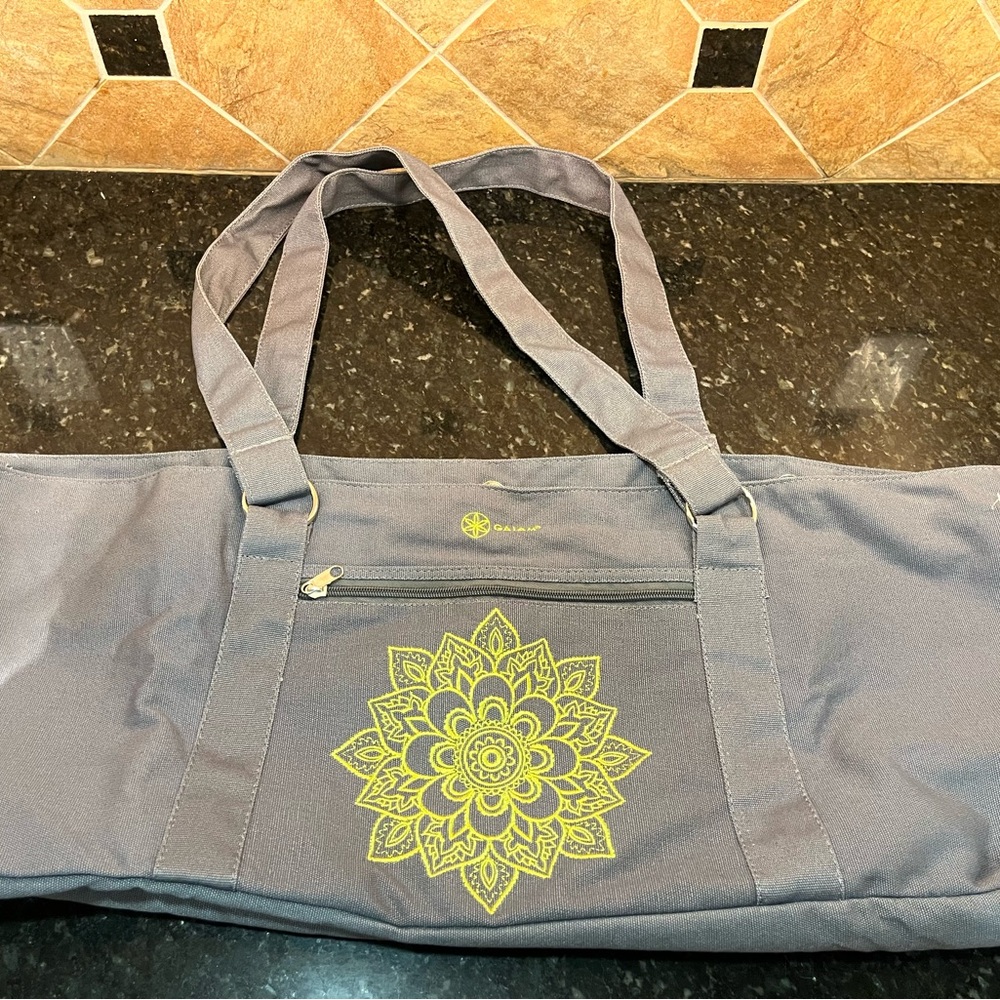 GAIAM Gray Tote with Gold Mandala Design